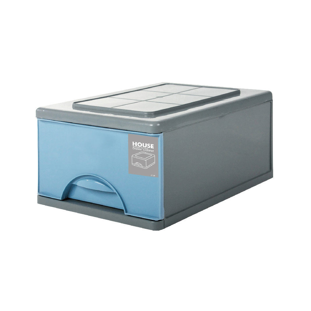 微風單層抽屜式整理箱-大 藍
